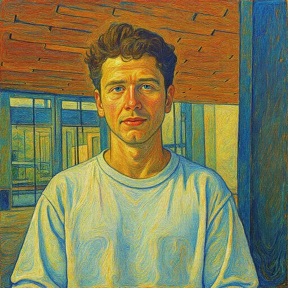 The same photo in the Van Gogh style