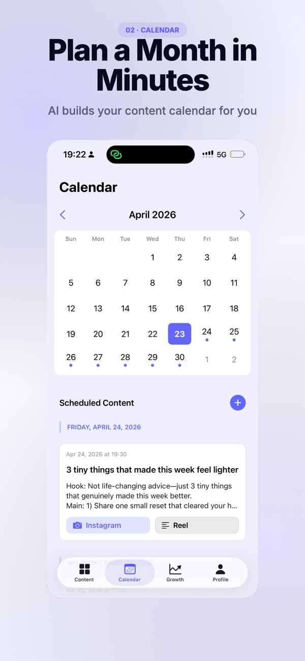 Calendar view in Planmasta